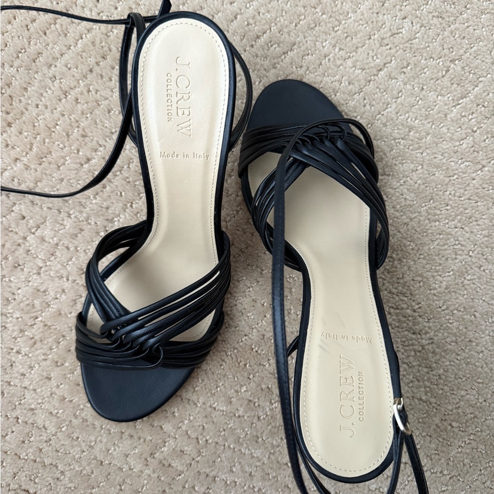 Jcrew collection Italian leather heels with ankle strap
